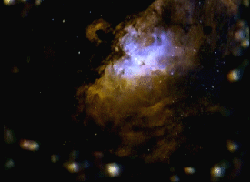 Still of the Eagle Nebula as seen by HST.