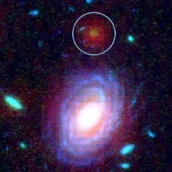 Combined visible and infrared view of galaxy hudf-jd2