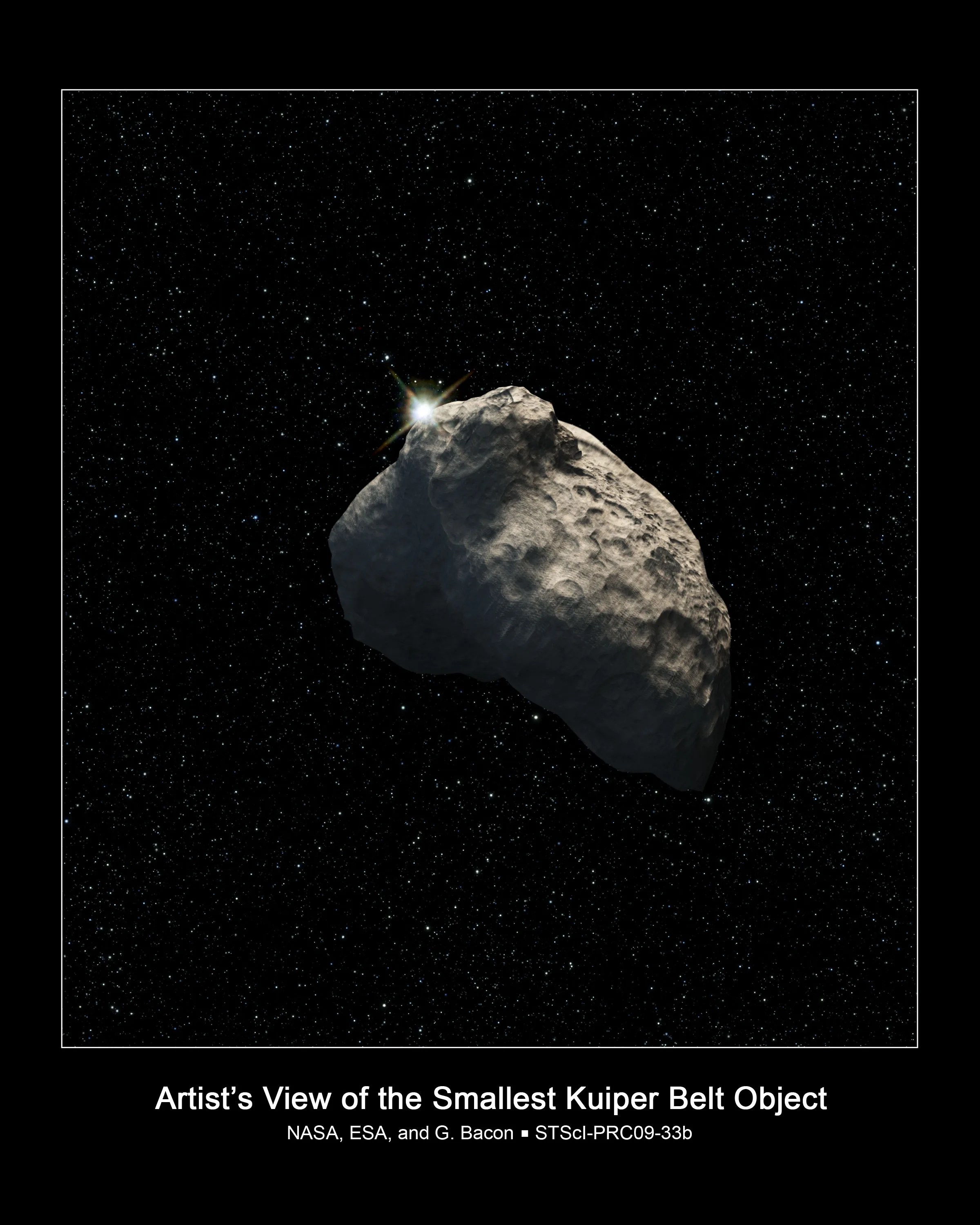 Artist's concept of the smallest object discovered in the Kuiper Belt.