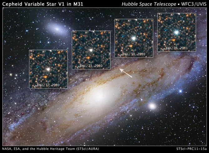 Cepheid variable star V1 in M31.