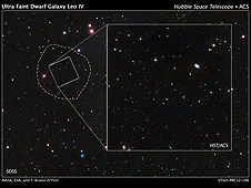 The small and faint star-starved dwarf galaxy, Leo IV, is one of more than a dozen ultra-faint dwarf galaxies found lurking around the Milky Way.