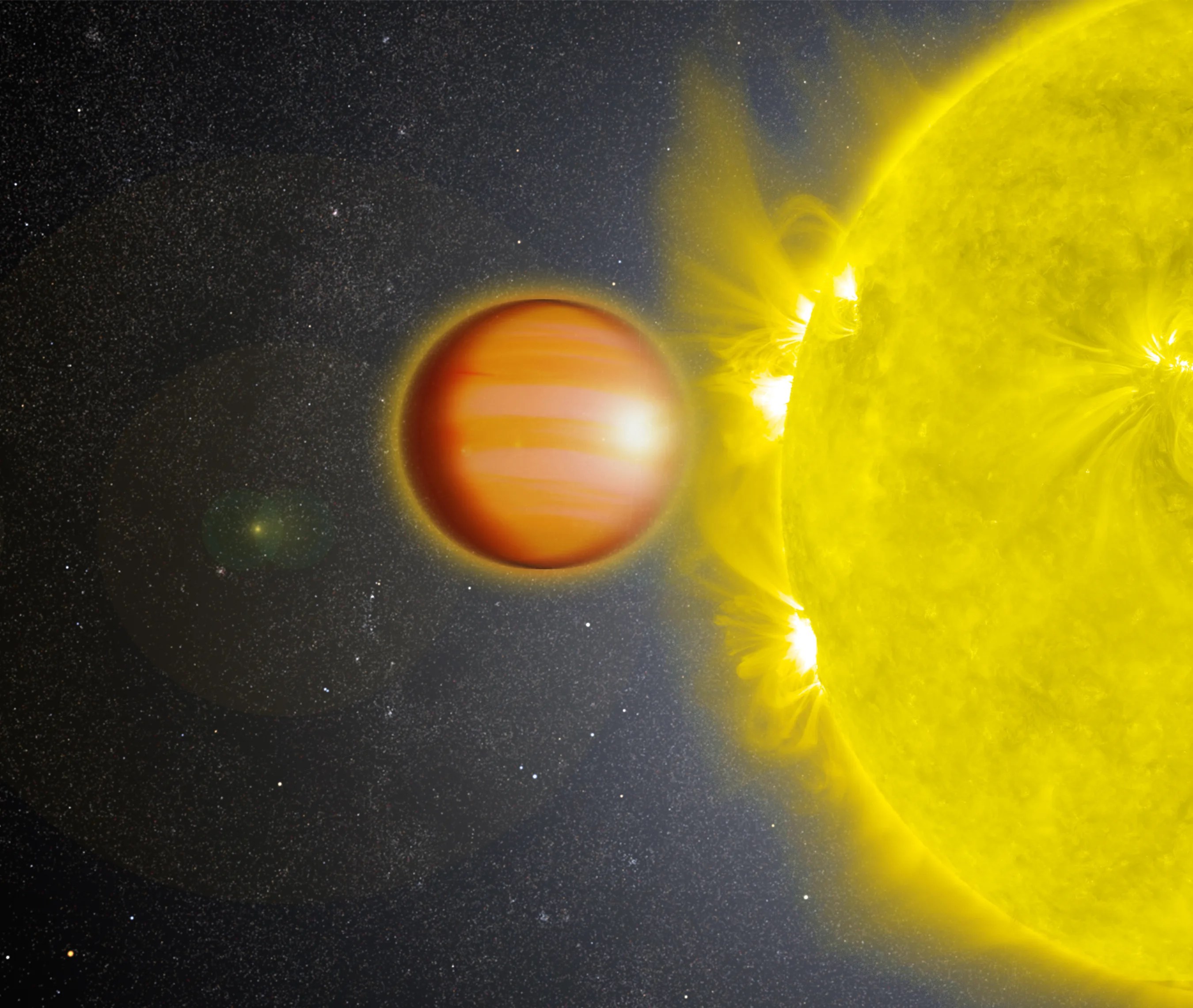 Artist's rendering of star and planet