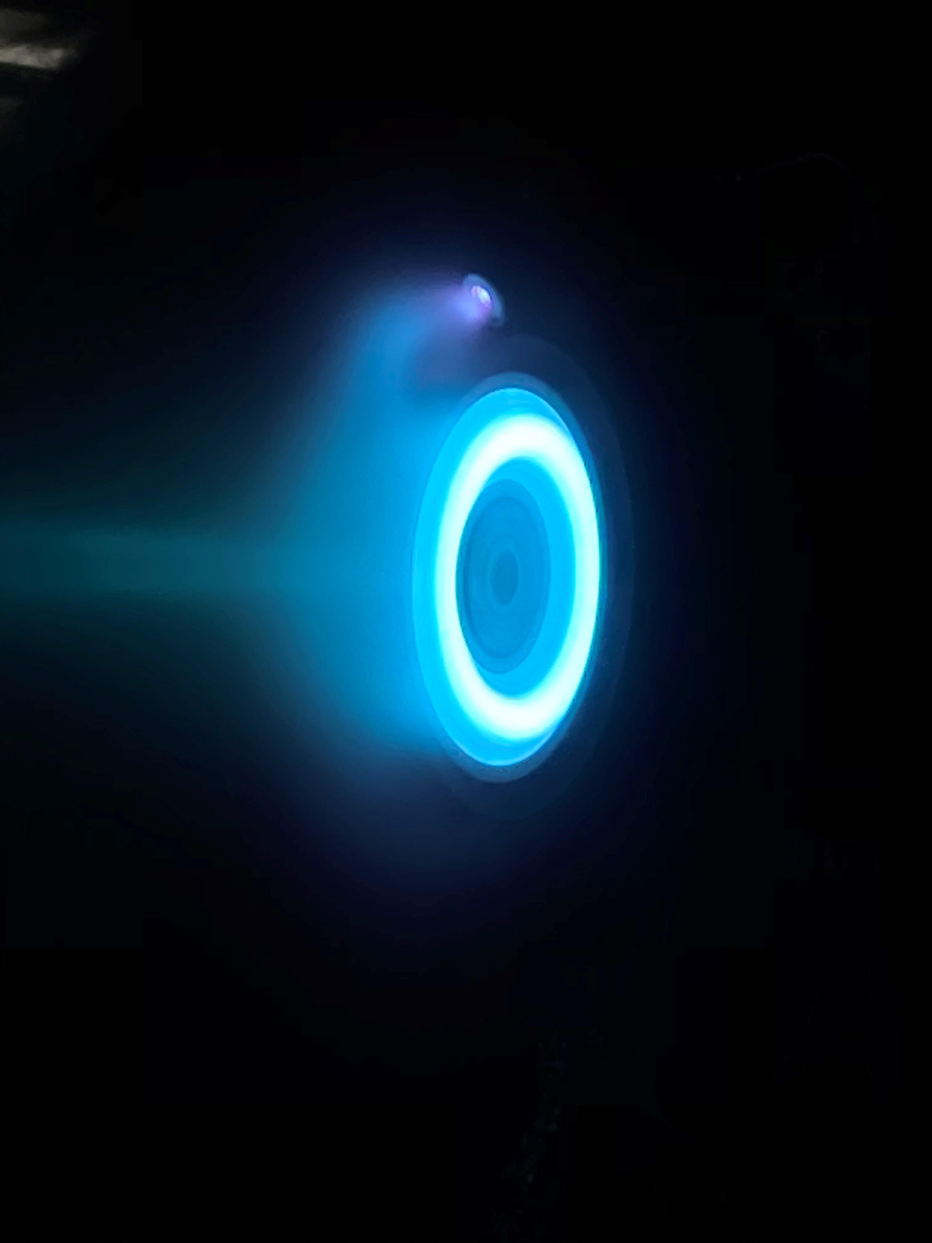 Blue glow around an engine thruster