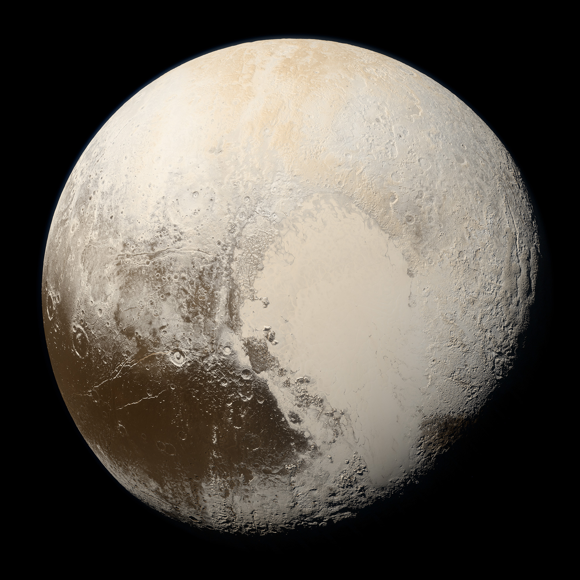 Color image of Pluto showing a brownish hue.