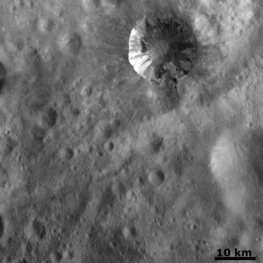 Fresh Crater with Dark and Bright Material