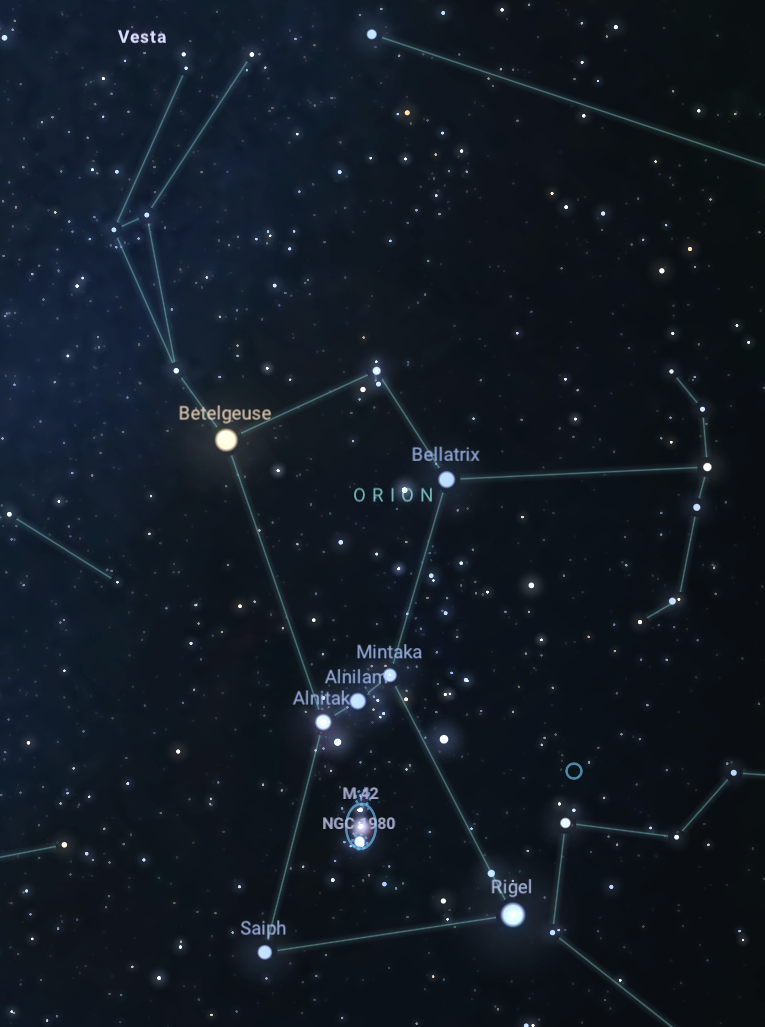 December’s Night Sky Notes: A Flame in the Sky – the Orion Nebula